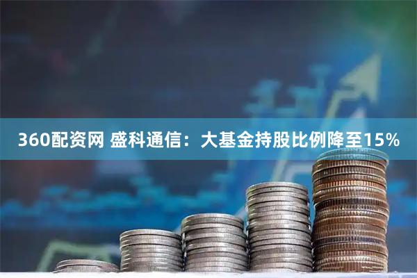 360配资网 盛科通信：大基金持股比例降至15%