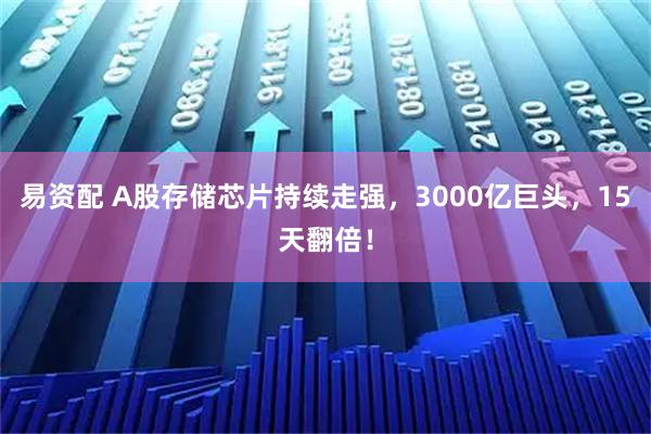 易资配 A股存储芯片持续走强,3000亿巨头,15天翻倍!